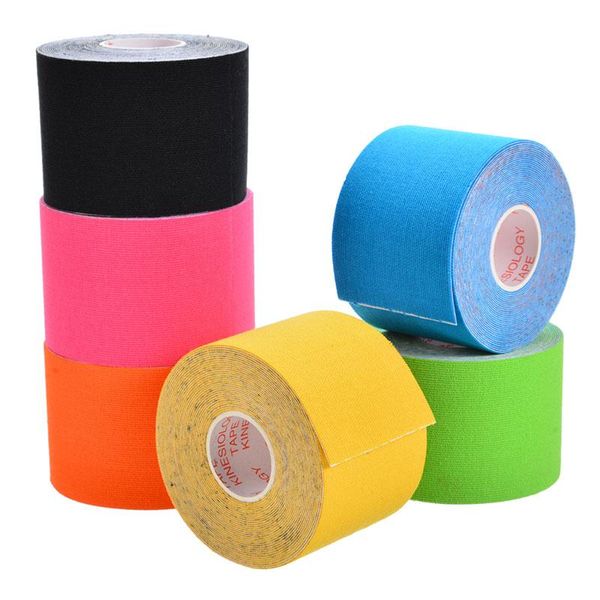 Rodilleras Codo 6 unids/pack 5m vendajes de kinesiología cinta deportiva autoadhesiva cuidado vendaje elástico para suministro de recuperación atlética