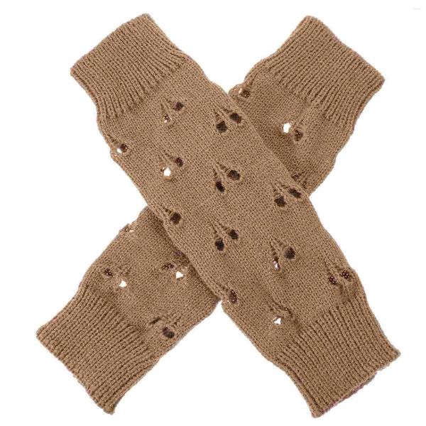 Guantes de rodilla Guantes para mujeres Cielo frío Halfogo Brazo manga de la manga de crochet Mittens tibio