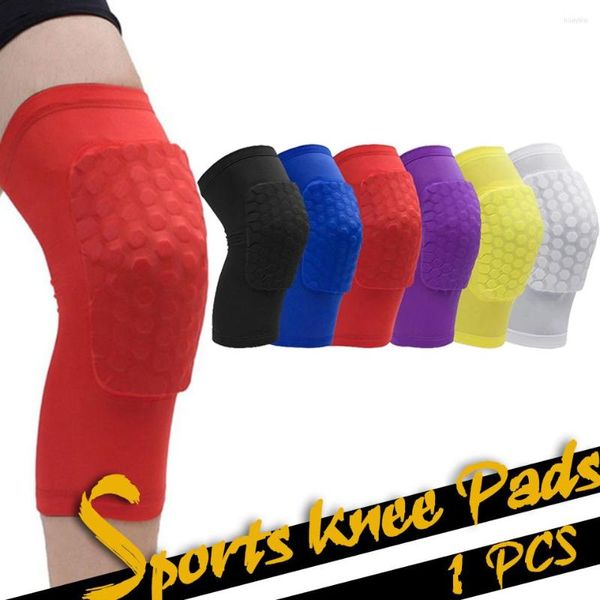 Genouillères GOBYGO 1 PC nid d'abeille basket-ball Sport genouillère volley-ball protecteur orthèse soutien Football Compression jambe manches