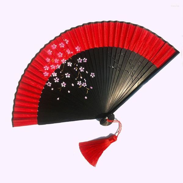 Genouillères japon bricolage couleur unie bambou grand Rave pliant ventilateur à main Cos événement fête fournitures Style ancien