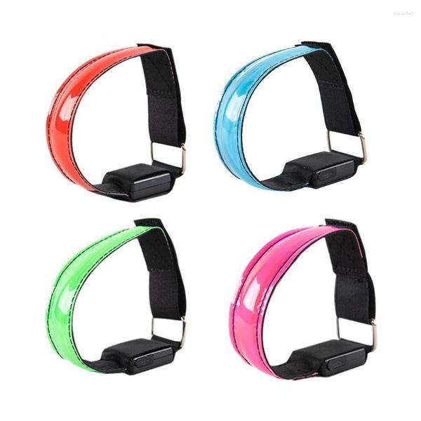 Rodilleras Brazalete de luz LED Equipo de alta visibilidad USB Recargable Correa de seguridad Pulsera Brazalete para caminar Deportes nocturnos Jogging Hombres