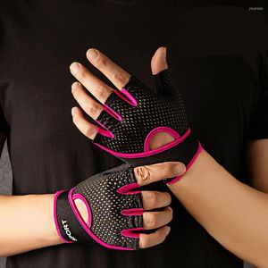 Knie pads mannen vrouwen half vinger fitness handschoenen ademende antislip gewichtheffende haltale bar training