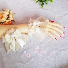 Genouillères originales faites à la main petites choses mariée Lolita manchette en dentelle blanche générer Bracelet de couleur