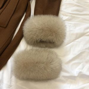 Genouillères Véritable Poignets De Fourrure En Cuir Entier Pour Femmes Manteau Manches Chaudes Poignet Bras Réchauffeur Naturel Épais Bras