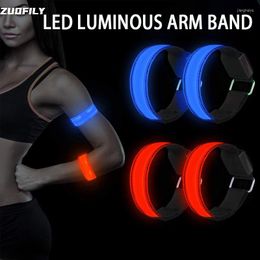 Knie pads reflecterende strip rooster polsbandje buiten sportavond hardloopuitrusting lumineuze armband rijdende veiligheid waarschuwing arm