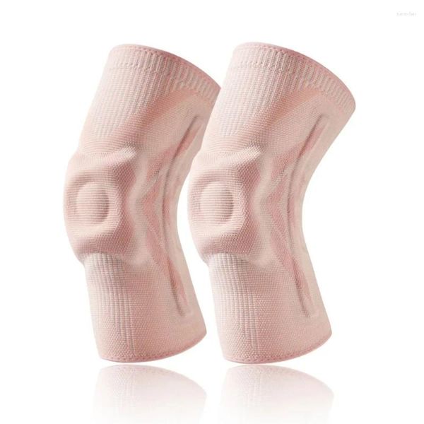 Genouillères de sport en Silicone, manches articulées, Yoga, corde à sauter, Badminton, Support à ressort, stabilisation de la rotule, respirant, course à pied