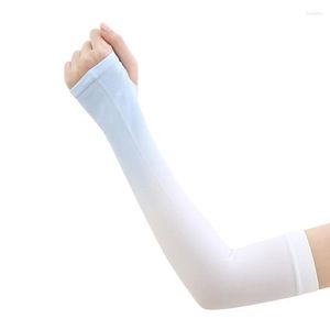 Knie pads zomer ijs zijden zonnebrandcrème mouwen voor vrouw gradiënt kleurarm bewaker buiten anti uv strand zonbeveiliging handschoenen mouw