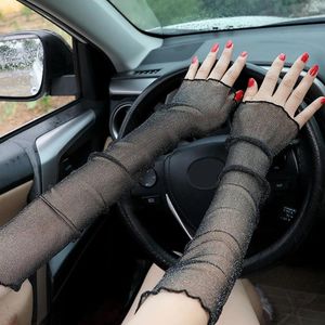 Rodilleras de verano de manga fina, guantes sin dedos para mujer, mangas largas, cubierta para el brazo, protección solar, transpirable, ciclismo y conducción