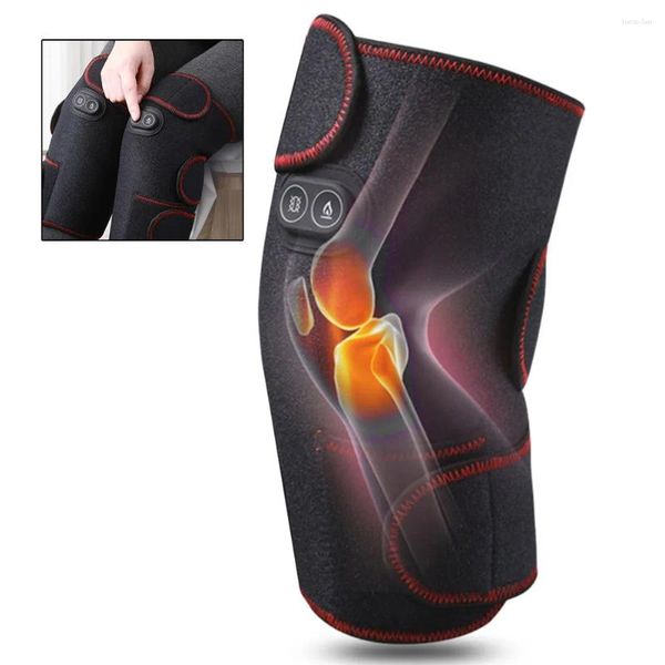 Almohadillas de rodilla USB Almohadilla de calentamiento recargable 6 Vibraciones ajustables envolvente calentada para el dolor articular Artritis de alivio Mujeres Mujeres