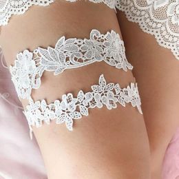 Genouillères Jarretières De Mariage Dentelle Broderie Florale Femmes Sexy Mariée Cuisse Anneau De Mariée Jambe Jarretière Bande Élastique Fleur Blanc Noir Été