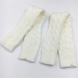 Genouillères hiver manchettes poignet manches décontracté plus chaud coude mitaines sans doigts couleur unie long tricoté demi doigt gants