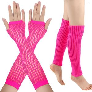 Genouillères ensemble de gants pour femmes automne hiver épaissir laine pied chaussette cachemire garder au chaud Leggings maille longue couverture de gant manchettes de bottes