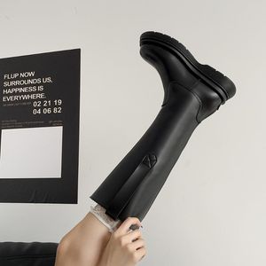 Side du genou High Women Boots Zip sur la plate-forme d'hiver Slim Knight talons sexy dames chaussures chaussures
