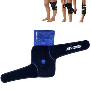 Genouillères Packs de glace avec attelle enveloppante Pack de gel de thérapie par le froid réutilisable Support de compression réglable pour les blessures Chirurgie de la douleur au coude Cadeau de jour ou de Noël