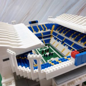 Wist gebouwd voetbalstadionmodel Micro Mini Brick Assemble Architecture Football Field Building Blocks Set speelgoed voor volwassen kinderen