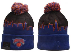 Knicks Beanies New York Beanie Cap Wool Warm Sport Geknipt hoed Basketbal Noord -Amerikaans team Gestreepte zijlijn USA College POM HATS MEN MEN Women A1