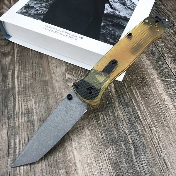 Cuchillo BM 537 PEI/mango de nailon, cuchillo de bolsillo plegable para aventuras al aire libre, regalo táctico de autodefensa para hombres, cuchillos EDC para marido y padre