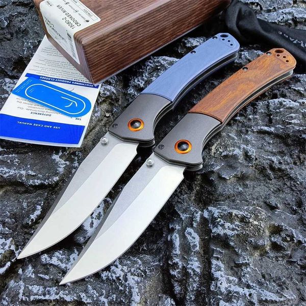 Cuchillo BM Crooked River 15080, cuchillo de bolsillo plegable para llevar todos los días, herramientas de rescate para caza al aire libre con retención de bordes de primer nivel
