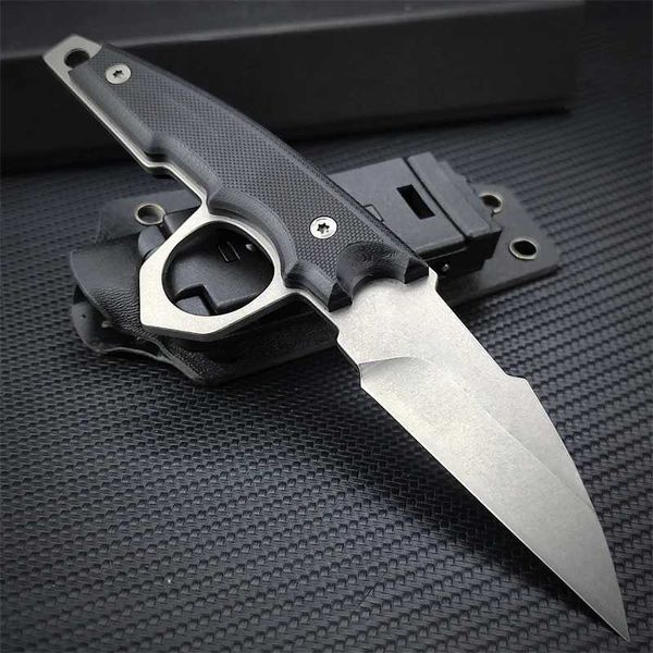 Cuchillo Edc táctico de hoja fija, cuchillo de bolsillo para exteriores, mango G10, funda Kydex, herramientas para acampar, cuchillo de supervivencia para caza de alta dureza