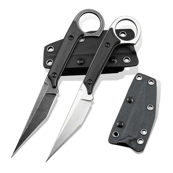 Cuchillo Mini Hoja Fija Táctica Portátil Cuchillo Al Aire Libre Navajas De Bolsillo Supervivencia Equipo De Camping Herramientas EDC Cuchillo De Autodefensa K Funda