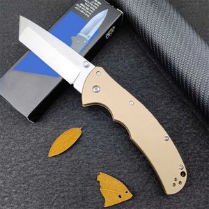 Cuchillo nuevo código Clip de bolsillo cuchillo champán mango de aleación de aluminio D2 Tanto hoja caza Camping cuchillo plegable herramientas EDC