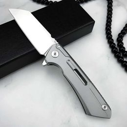 Cuchillo Cuchillo plegable para exteriores D2 Hoja de acero Aleta Todo el acero CNC Cuchillo de bolsillo Rodamientos de bolas Supervivencia Camping EDC Herramienta Cuchillos con clip