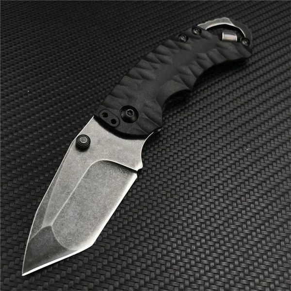 Knife Shuffle II 8750 Manuel Mini Couteau de chasse pliant Blackwash Tanto Plain Edge 8Cr13Mov Blade Wilderness Couteaux de survie tactiques