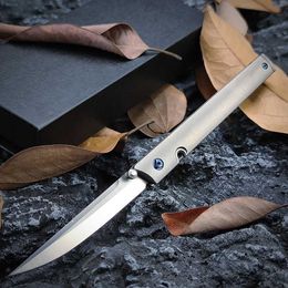 Knife Utility M390 7096 couteau pliant couteau tactique de sauvetage TC4 titane/nylon poignée poche défense extérieure couteau de chasse Multi outil