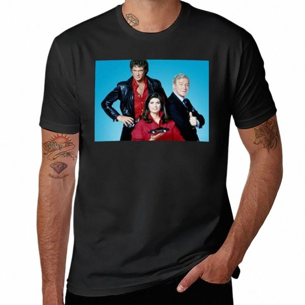 Knight Rider Team, Knight Rider KITT, David Hasselhoff camiseta ropa kawaii tops de verano pesos pesados camisetas negras lisas hombres H2zN #