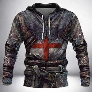Knight Templar Armor 3D All Overdruk Hoodie voor Mannen / Dames Harajuku Mode Hooded Sweatshirt Casual Jacket Pullover KJ010 201112