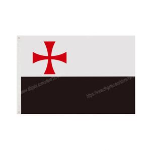 Drapeau de l'équipe des chevaliers 3 X 5FT 90 * 150CM Bannière personnalisée Trous métalliques en laiton Oeillets Malte Templar Saint John Teutonic Order peut être personnalisé