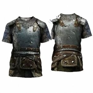 Tempeliers Streetwear Casual Unisex T-shirt Voor Mannen Ridder Middeleeuwse Armor 3D Print T-shirt Harajuku Zomer Korte Mouw Tee 28Kc #