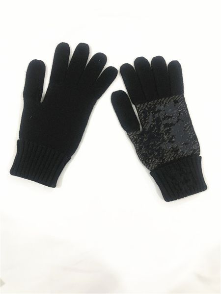 tejer guantes de color sólido de otoño diseñadores europeos y americanos para hombres guantes de pantalla táctil para mujer moda de invierno teléfono inteligente móvil guantes de cinco dedos