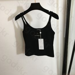 Camisola de punto para mujer, chaleco Sexy ajustado con letras, camiseta básica, sudadera, camisa deportiva clásica de diseñador