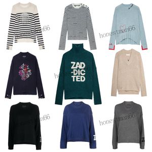 Vêtements en tricot Zadig Voltaire Sweat 23AW Femmes Designer De Mode Classique Tricoté Cardigan zadig pull Manteaux Nouvelle Laine Tricoté Cardigan Split Bouton Tricot