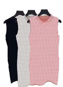 Gebreide Letters Vest Jurken Voor Dames Mode Casual Dames Gebreide Rokken Mouwloze Zomerjurk Kleding