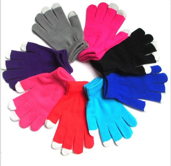 Guantes táctiles de lana de punto para iPhone Guantes de pantalla táctil para iPad Guantes mágicos cálidos de invierno Guante de pantalla de capacidad táctil de lujo