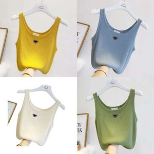 Knits Women's Womens T-shirts Sans manches Sans femme Versons d'été Tentes Camis Gest Short Shirt Ice Silk Tops ANKS EES OPS