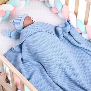 Gebreide Baby Deken Pasgeboren Swaddle Wrap Soft Infant Peuter Sofa Beddengoed Slaapdekens Baby Outdoor Wandelwagen Accessoire LJ201014