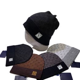 Bonnet tricoté chapeau laine casquette de créateur hiver casquettes de crâne pour homme femme chapeaux chaud 3 Styles respirant lettre Plaid Design