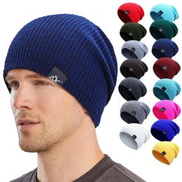 Gebreide beanie dames hoed winter mannen schedels mutses warm casual slouchy hoed haak beanie hoed vrouwelijke baggy cap goedkoop