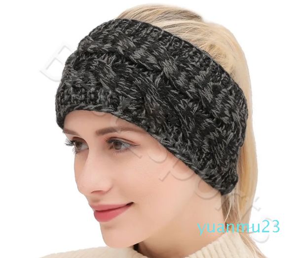 Tricoté Crochet bandeau femmes Sports d'hiver bandeau Turban Yoga bandeau oreille plus chaud bonnet bandeaux