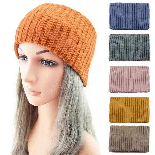 Hechas de punto elásticos de punto para las mujeres para las mujeres Girls Winter Turban Turban Headwrap de doble capa Accesorios para el cabello
