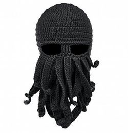 Masque facial tricoté Octopus tricoté coupe-vent chapeau laine Ski masques faciaux événement fête Halloween tricoté chapeau calmar casquette Beanie Cool cadeaux 8304774