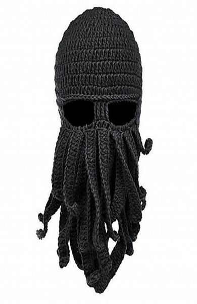 Masque de visage en tricoté Octopus en tricot à vent chapeau laine de ski de ski masques épreuve Halloween chapeau en tricot capile bonnet cadeaux cool 9426181