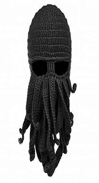 Masque de visage en tricot Octopus en tricot à vent en laine de ski de ski masques de la fête de la fête Halloween du chapeau en tricot