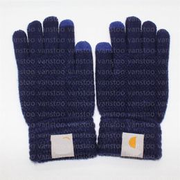 Gants tricotés Designer classique Automne Couleur unie Lettre européenne et américaine Couple Mitaines Mode d'hiver Cinq doigts Glove279t