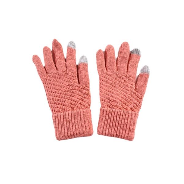 Gants tricotés pour la chaleur hivernale des femmes, gants pour écran tactile en laine pelucheuse et épaisse
