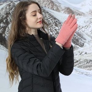 Gants tricotés populaires pour les femmes en hiver, gants à écran tactile double couche pour hommes, gants chauds de cyclisme anti-froid en peluche et épais
