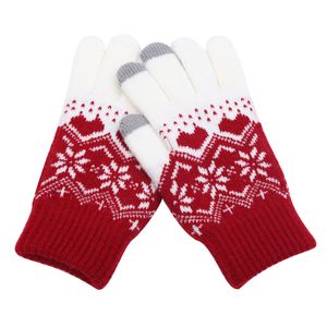 Gants tricotés, gants jacquard pour écran tactile pour femmes, gants chauds et épais pour l'hiver